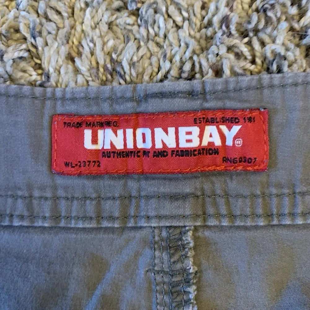 Union Bay Cargo Shorts Mens 36 Waist Gray Pockets Utility Cotton Faded 90s Y2K